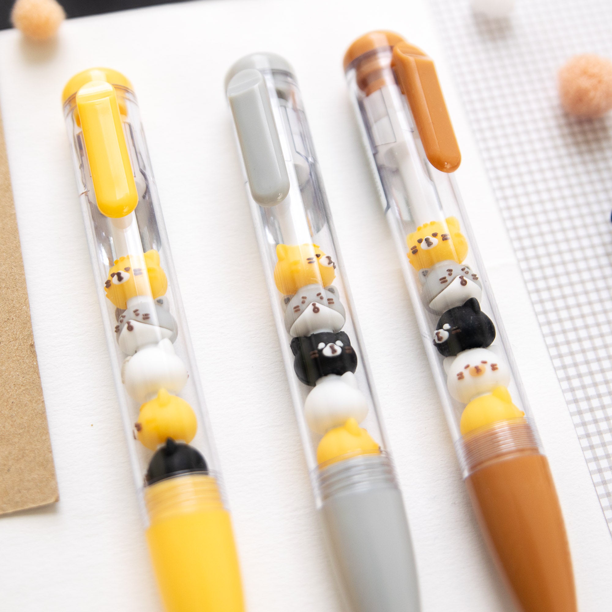 Kawaii Pen - Mini kattenkopfiguren