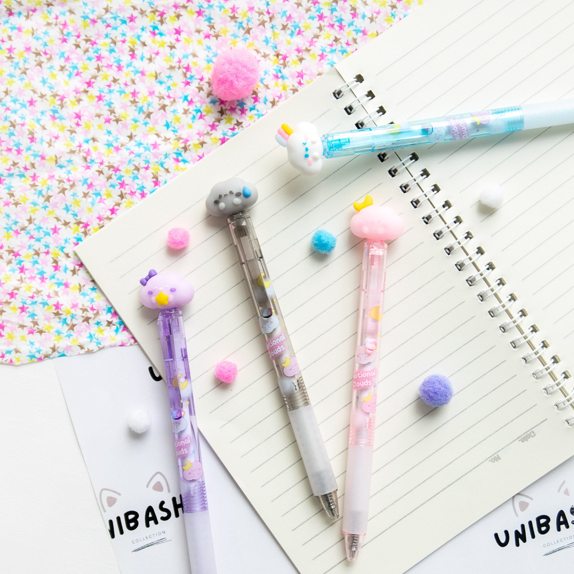 Stylo Gel Effaçable Kawaii - Nuages Rêveurs