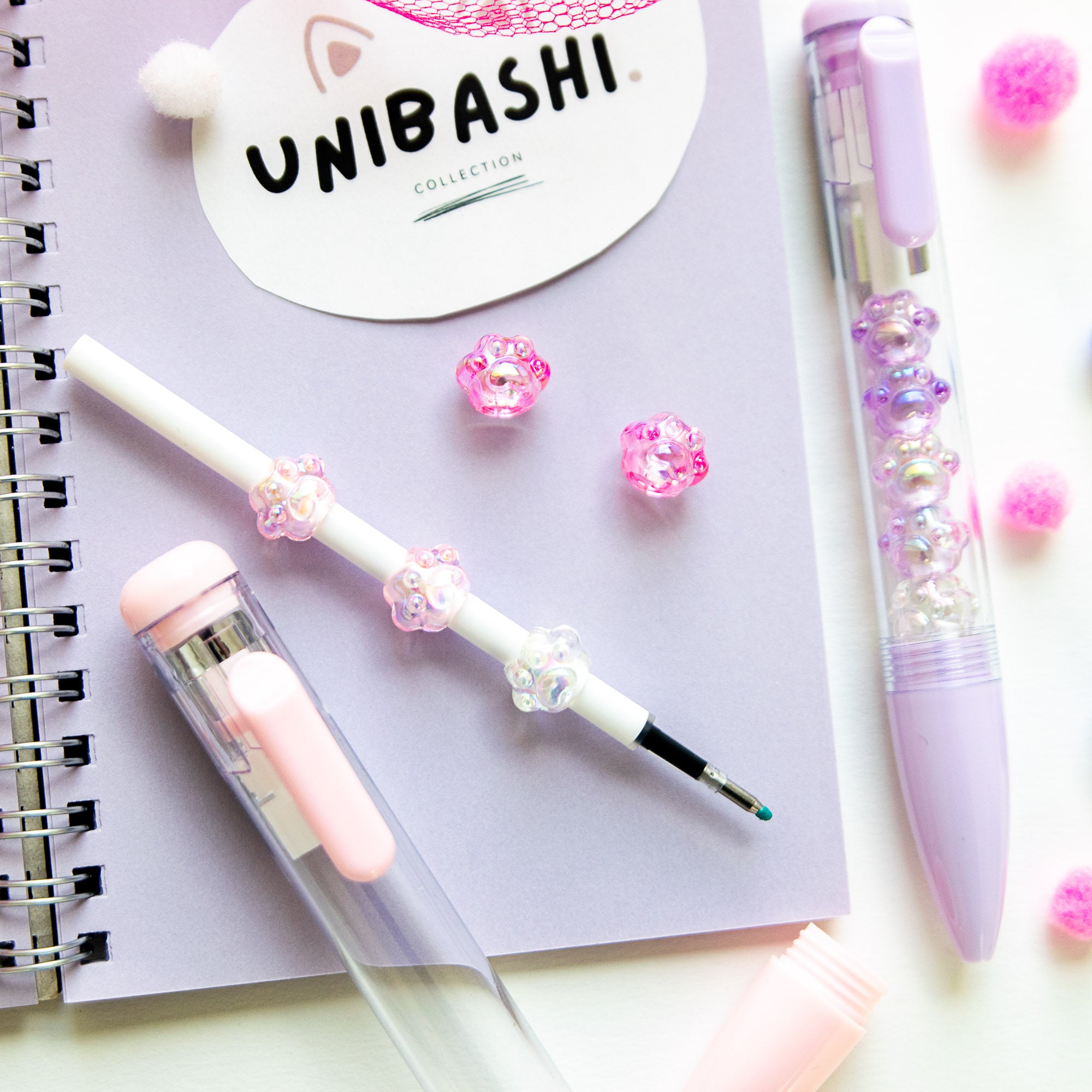 Kawaii Pen - Mini Kristallen Kattenpootbeeldjes
