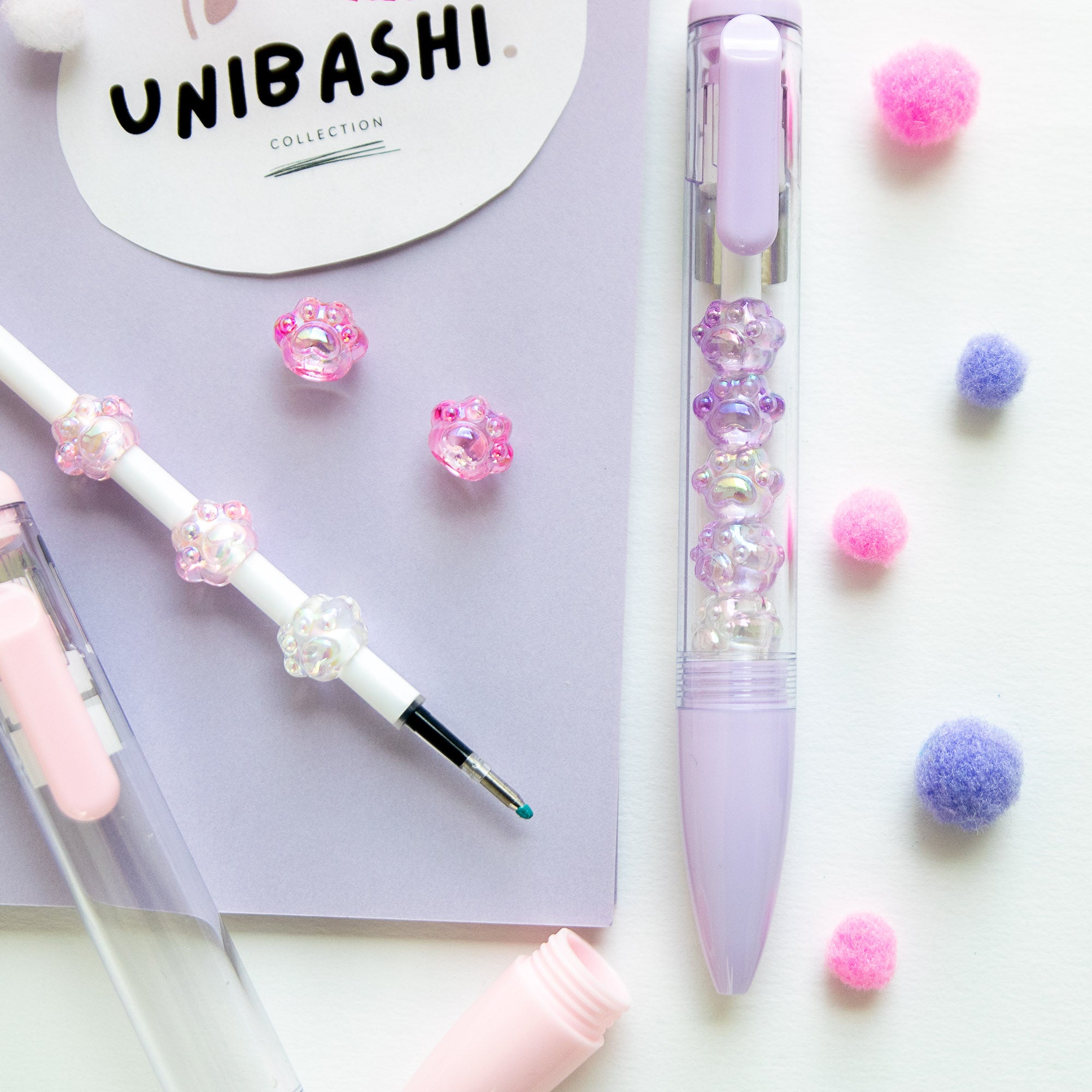 Kawaii Pen - Mini Kristallen Kattenpootbeeldjes