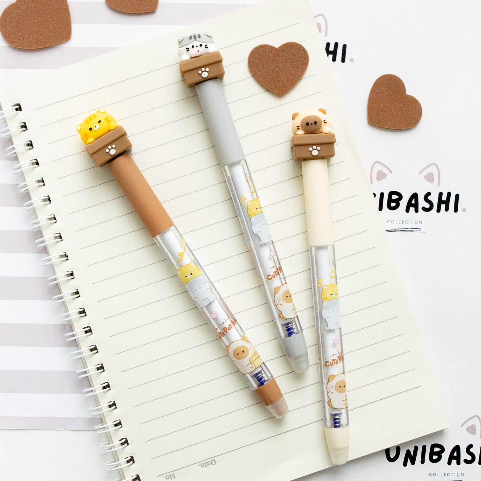 Stylo Gel Kawaii Anti Stress - Chat Curieux Tournicoti