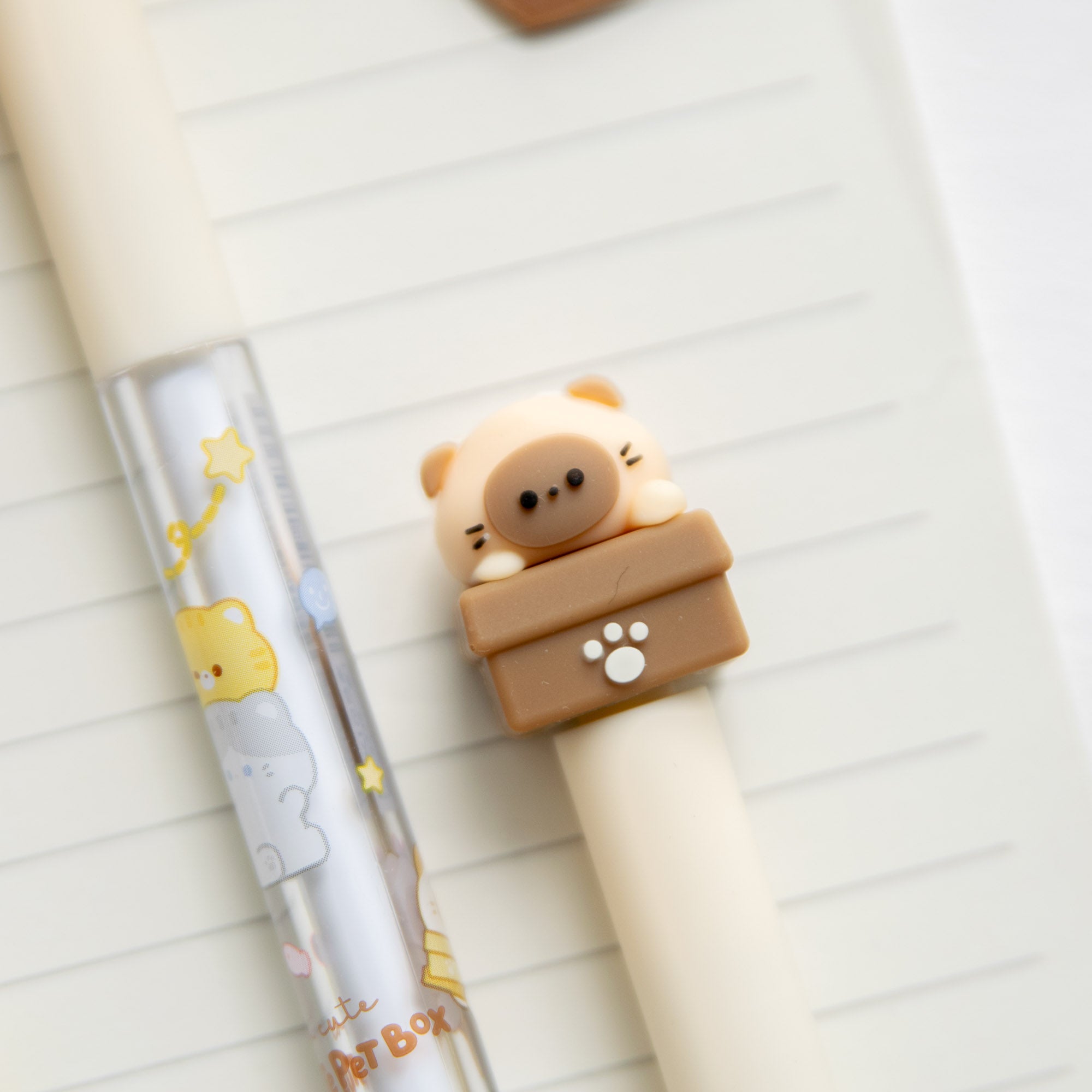 Stylo Gel Kawaii Anti Stress - Chat Curieux Tournicoti