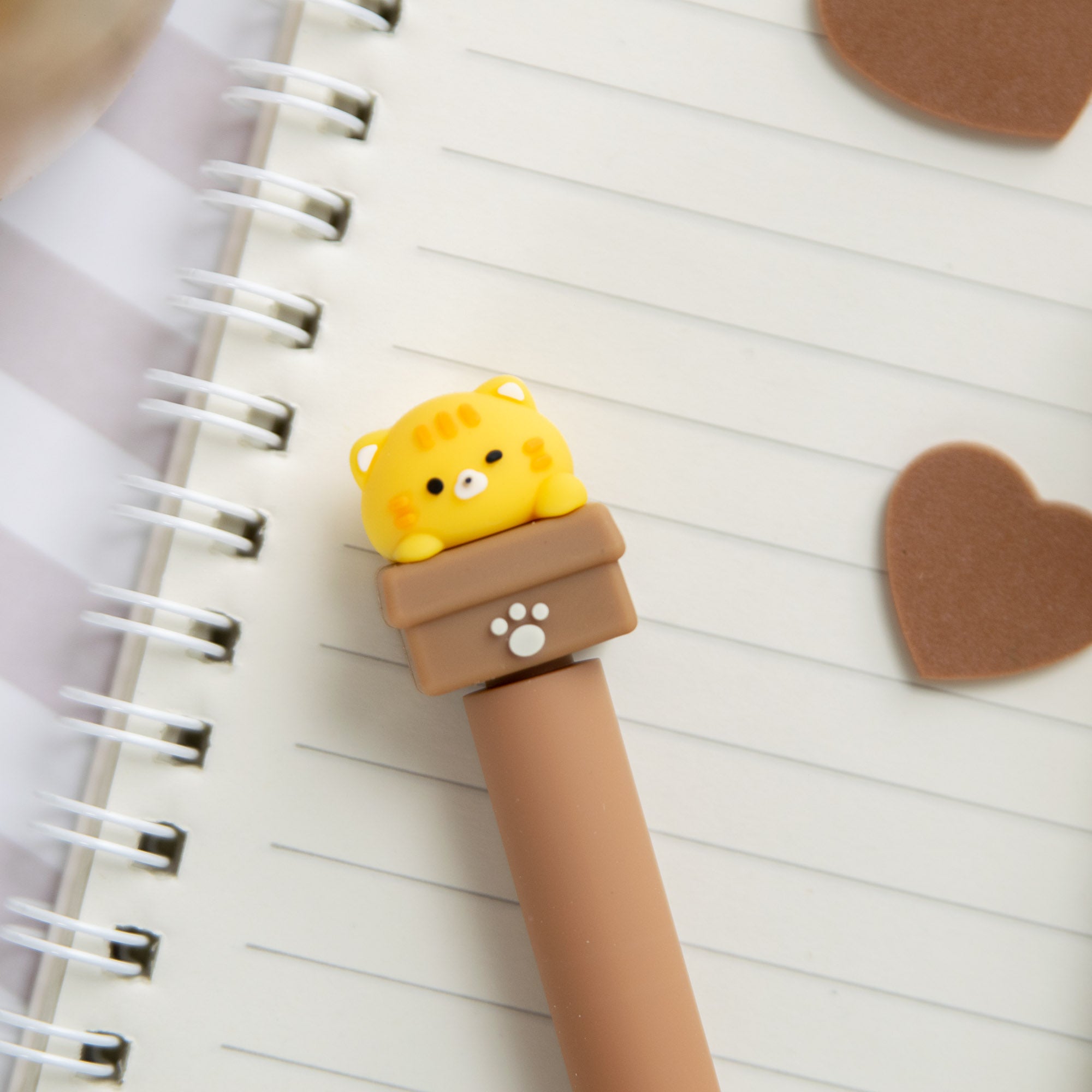 Stylo Gel Kawaii Anti Stress - Chat Curieux Tournicoti